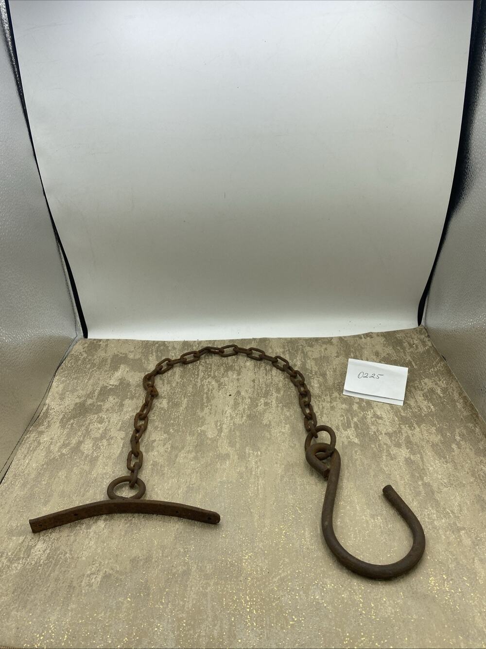 Antique Wrought Iron Hog Turner With Hook On End 32”